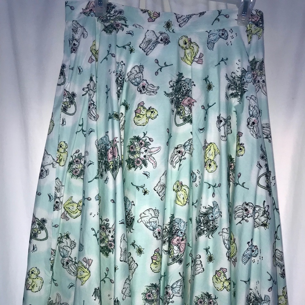 Adorable spring print hell bunny circle skirt